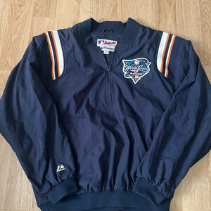 Majestic Black Jacket with Gold Logo Embroidery